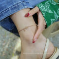 Summer fashion smile face pendant lovely custom women anklet bracelet stainless steel foot jewelry